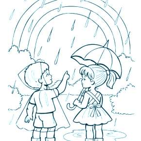 Раскраска Радуга Раскраска Радуга