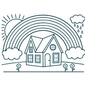 Раскраска Радуга Раскраска Радуга