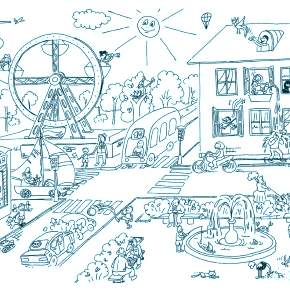 Раскраска Город Раскраска Город