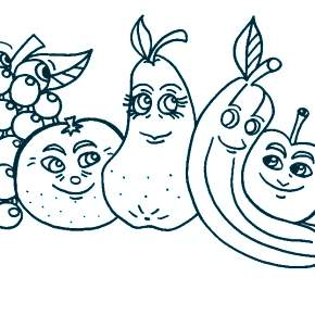 Раскраска Фрукты