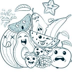 Раскраска Фрукты