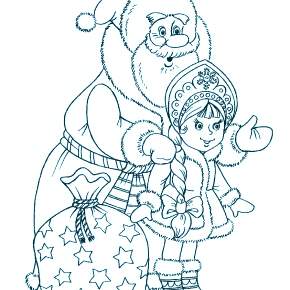 Раскраска Дед Мороз и Снегурочка Раскраска Дед Мороз и Снегурочка
