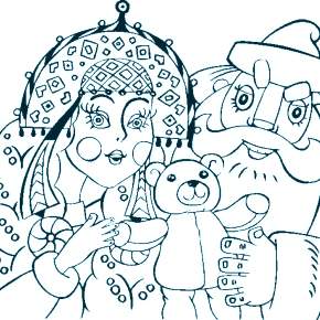 Раскраска Дед Мороз и Снегурочка Раскраска Дед Мороз и Снегурочка