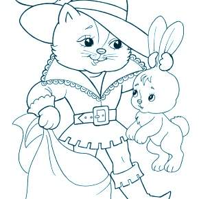 Раскраска Кот в сапогах Раскраска Кот в сапогах