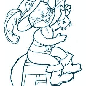 Раскраска Кот в сапогах Раскраска Кот в сапогах