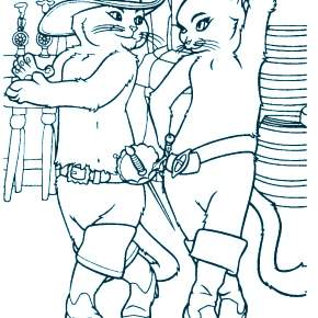 Раскраска Кот в сапогах Раскраска Кот в сапогах