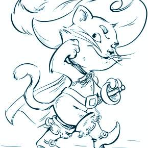 Раскраска Кот в сапогах Раскраска Кот в сапогах