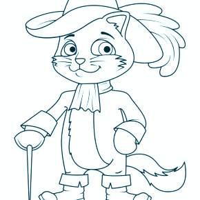 Раскраска Кот в сапогах Раскраска Кот в сапогах