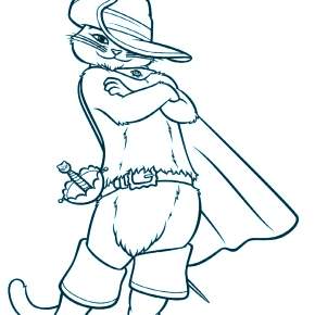 Раскраска Кот в сапогах Раскраска Кот в сапогах