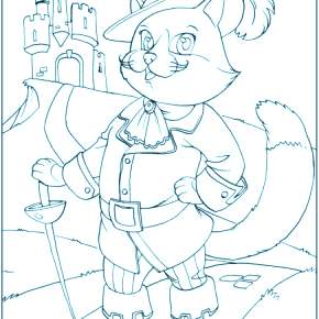 Раскраска Кот в сапогах Раскраска Кот в сапогах