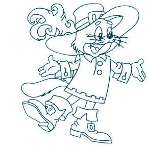 Раскраска Кот в сапогах Раскраска Кот в сапогах