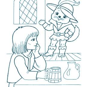 Раскраска Кот в сапогах Раскраска Кот в сапогах