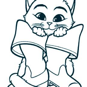 Раскраска Кот в сапогах Раскраска Кот в сапогах