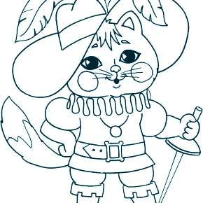 Раскраска Кот в сапогах Раскраска Кот в сапогах