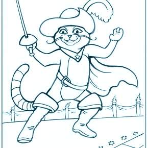 Раскраска Кот в сапогах Раскраска Кот в сапогах