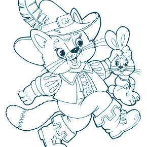 Раскраска Кот в сапогах Раскраска Кот в сапогах