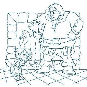 Раскраска Кот в сапогах Раскраска Кот в сапогах