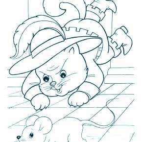 Раскраска Кот в сапогах Раскраска Кот в сапогах