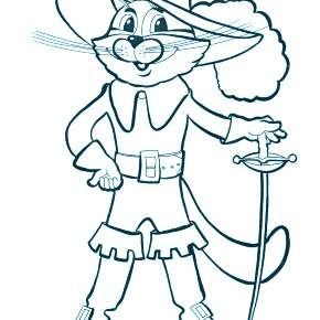 Раскраска Кот в сапогах Раскраска Кот в сапогах