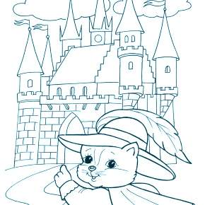 Раскраска Кот в сапогах Раскраска Кот в сапогах