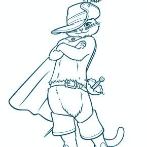 Раскраска Кот в сапогах Раскраска Кот в сапогах