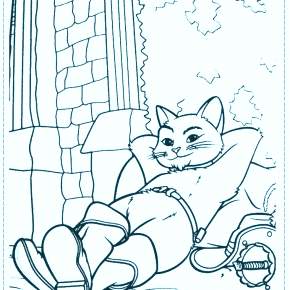 Раскраска Кот в сапогах Раскраска Кот в сапогах