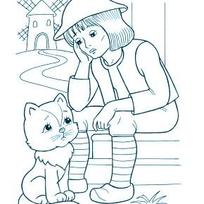 Раскраска Кот в сапогах Раскраска Кот в сапогах
