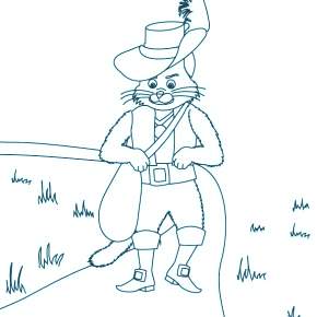Раскраска Кот в сапогах Раскраска Кот в сапогах