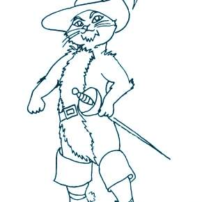 Раскраска Кот в сапогах Раскраска Кот в сапогах