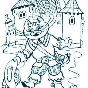 Раскраска Кот в сапогах Раскраска Кот в сапогах