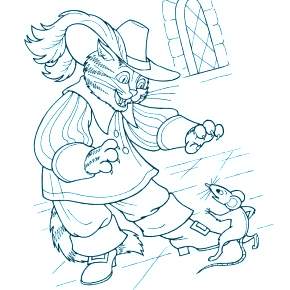 Раскраска Кот в сапогах Раскраска Кот в сапогах