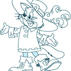 Раскраска Кот в сапогах Раскраска Кот в сапогах