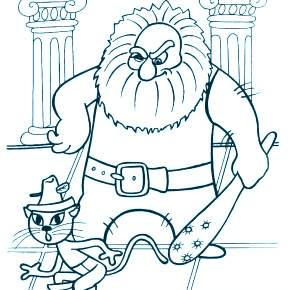 Раскраска Кот в сапогах Раскраска Кот в сапогах