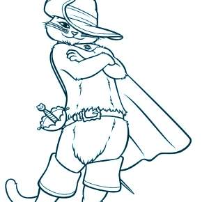 Раскраска Кот в сапогах Раскраска Кот в сапогах