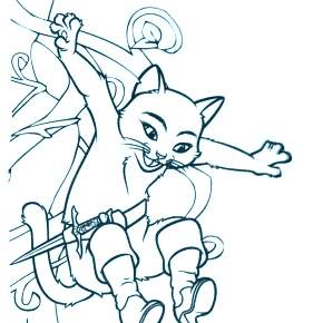 Раскраска Кот в сапогах Раскраска Кот в сапогах