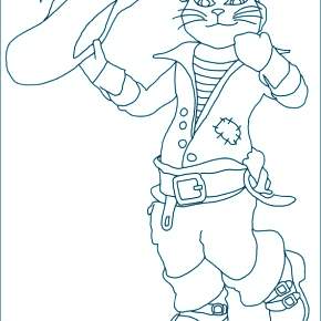 Раскраска Кот в сапогах Раскраска Кот в сапогах