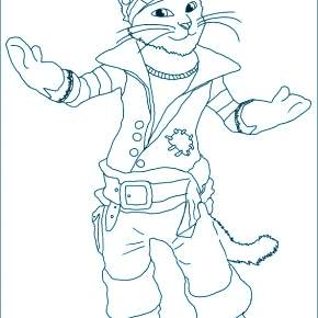 Раскраска Кот в сапогах Раскраска Кот в сапогах