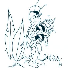 Раскраска Пчелка Майя Раскраска Пчелка Майя