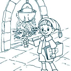 Раскраска Буратино Раскраска Буратино