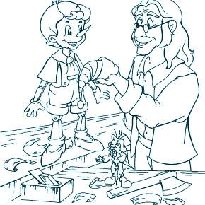 Раскраска Буратино Раскраска Буратино