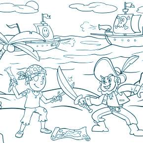 Раскраска Пираты