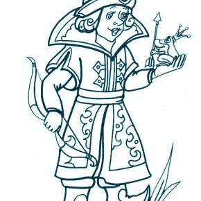 Раскраска Царевна Лягушка Раскраска Царевна Лягушка