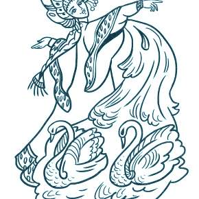 Раскраска Царевна Лягушка Раскраска Царевна Лягушка