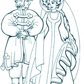 Раскраска Царевна Лягушка Раскраска Царевна Лягушка