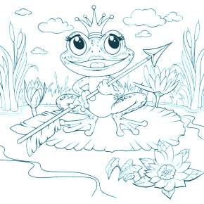 Раскраска Царевна Лягушка Раскраска Царевна Лягушка