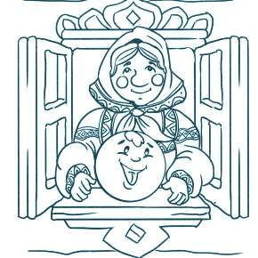 Раскраск  Колобок