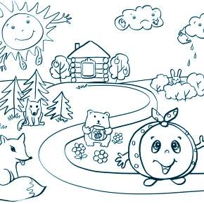 Раскраск  Колобок