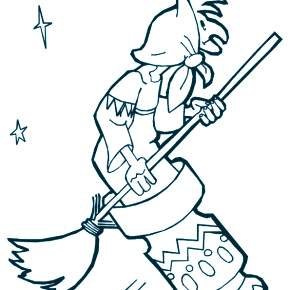 Раскраска Баба Яга