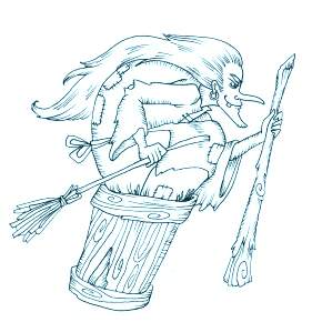 Раскраска Баба Яга