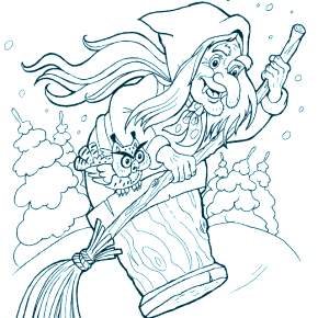 Раскраска Баба Яга